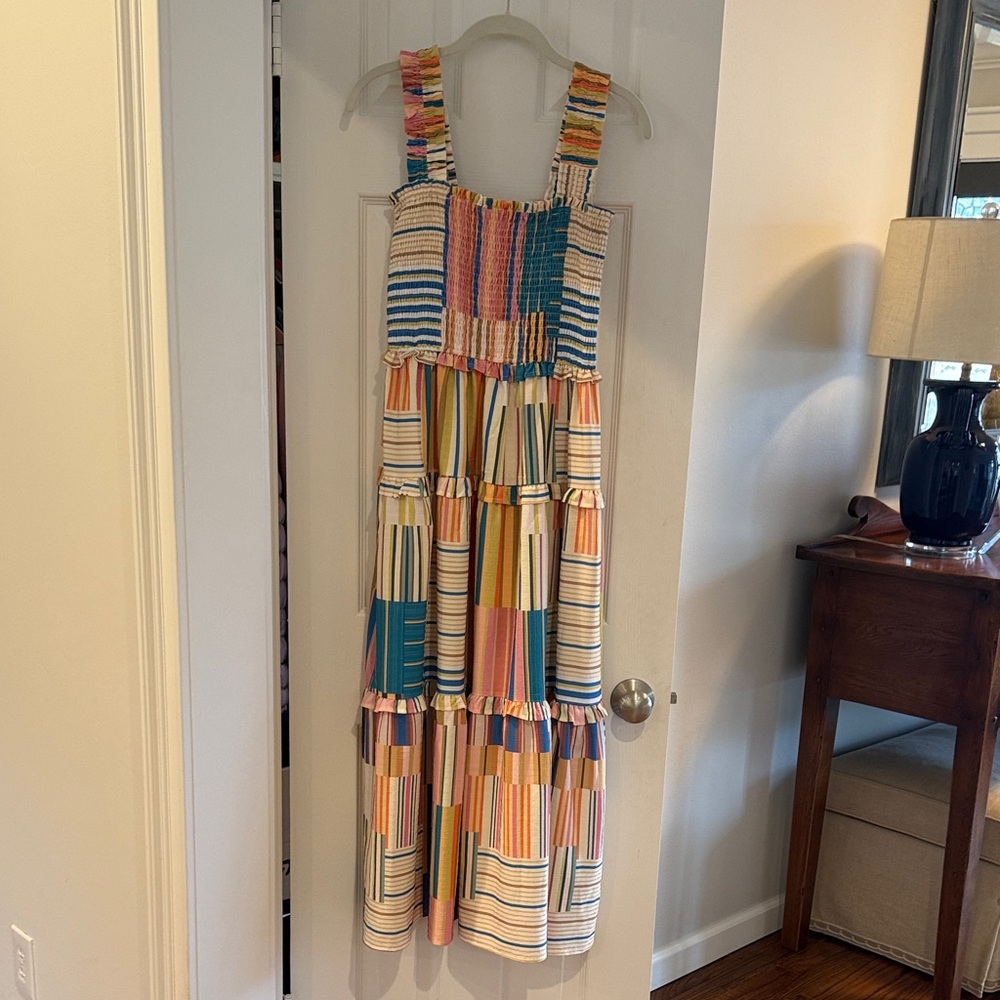 Entro Multicolor Striped Maxi Dress